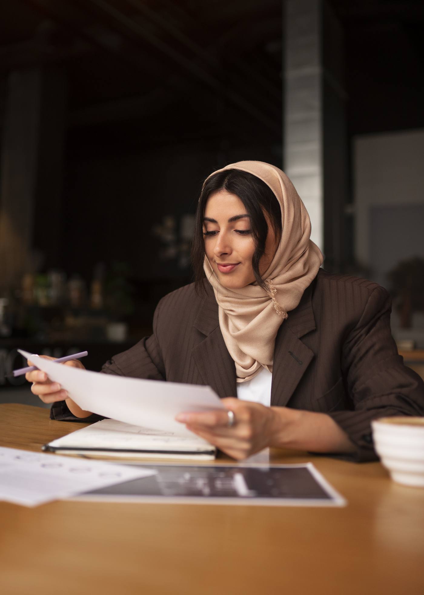 Legal consultant reviewing a client's case file